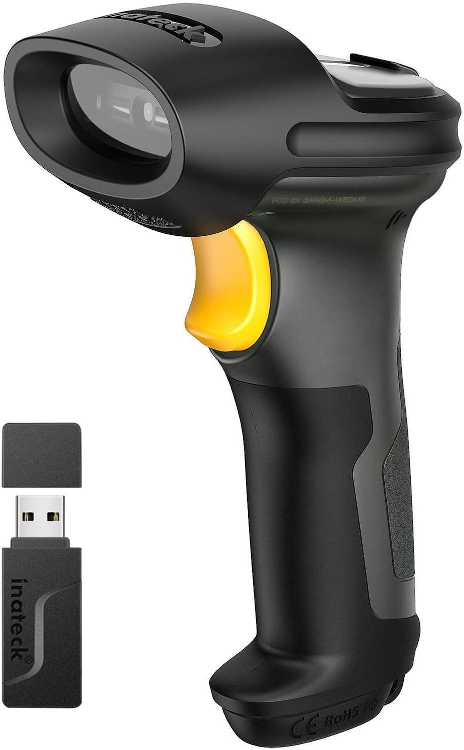 Pro 7 Bluetooth Barcode Scanner mit 100m Reichweite, Dunkelgrau 1D CCD