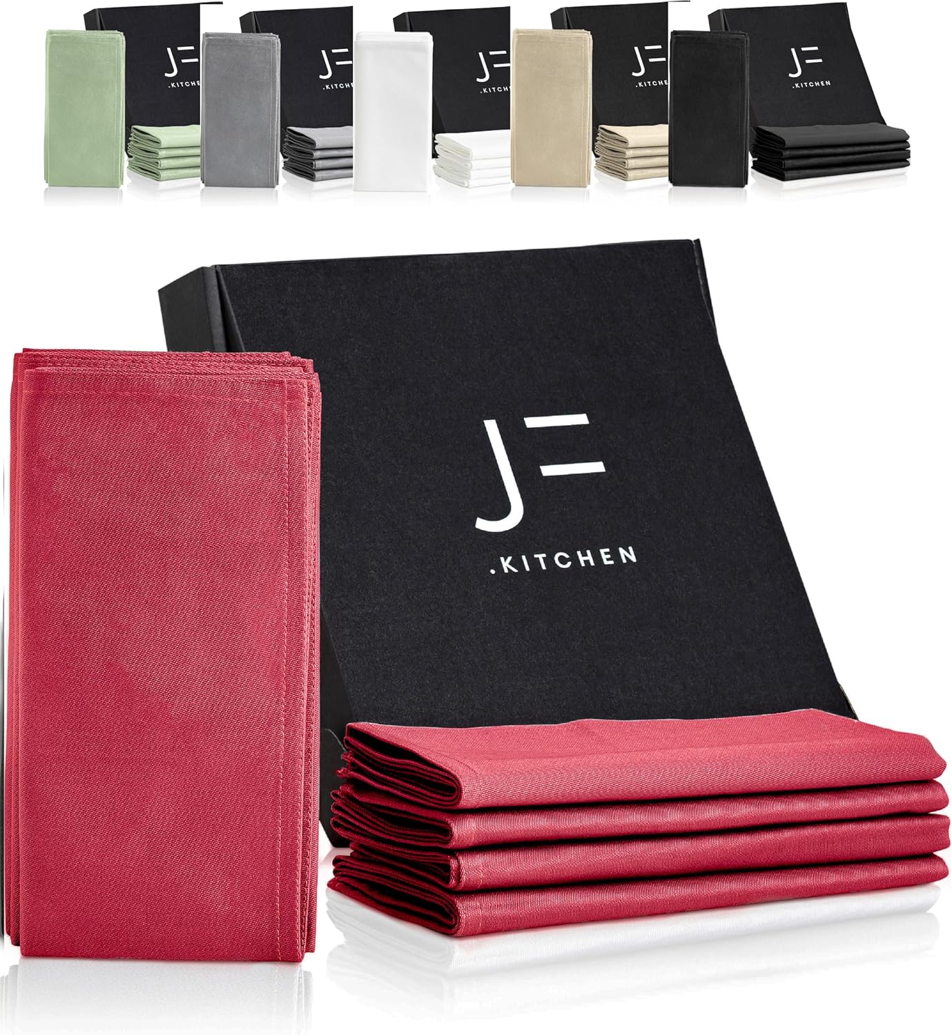 Stoffservietten-Set, Rot 12er Set (40x40cm)