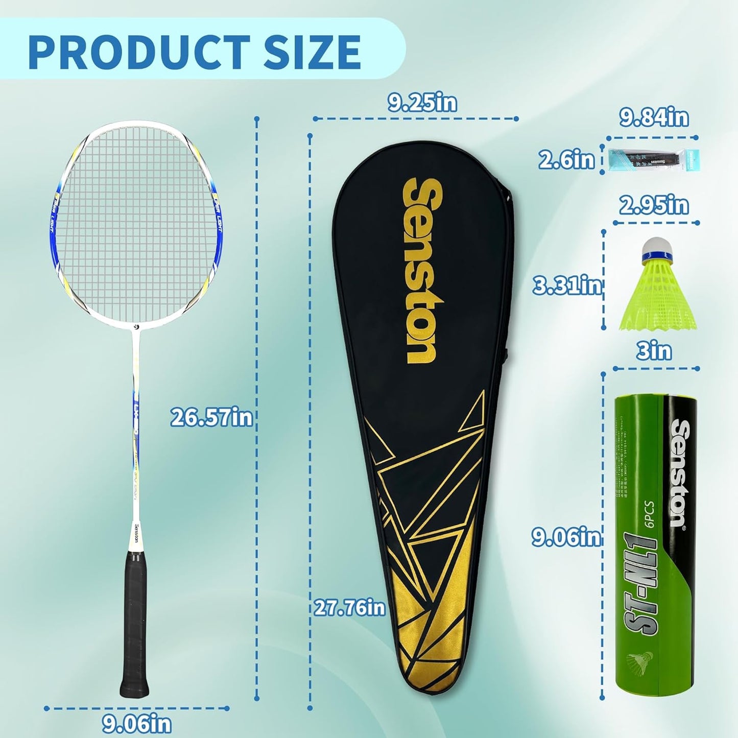 Badminton-Set mit Zubehör, Rot+Blau