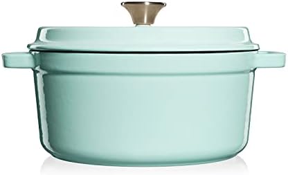 Gusseisen-Schmortopf mit Deckel, Hellblau 4.7L