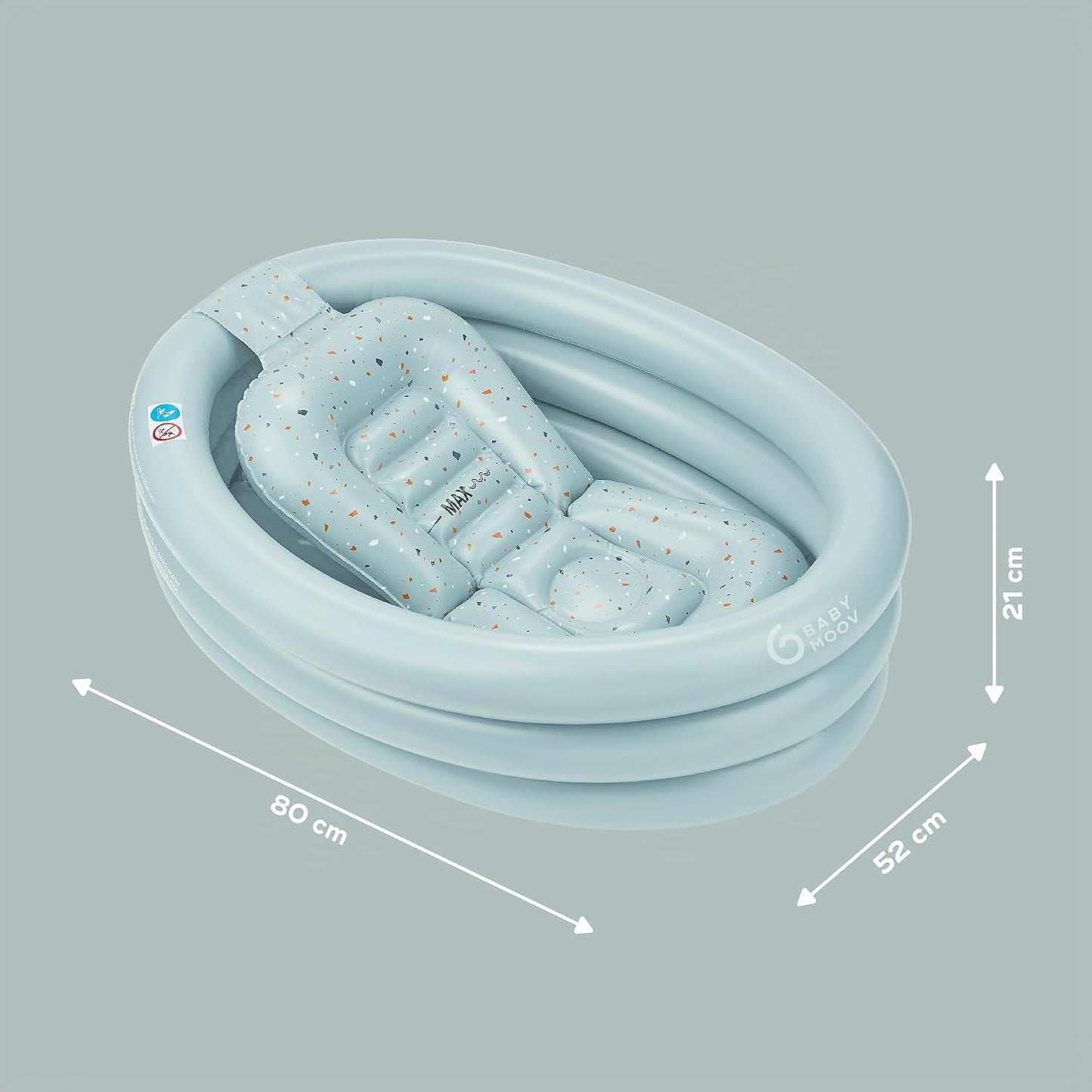 Aufblasbare Babybadewanne mit Neugeboreneneinsatz, Aqua Dots