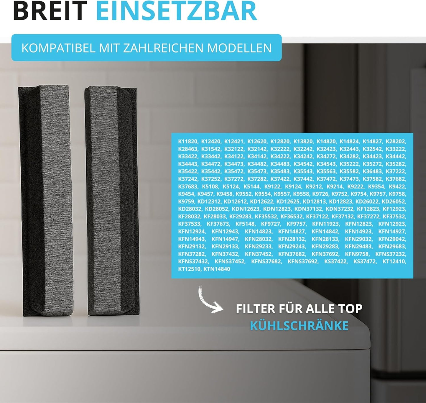 Aktivkohle Luftfilter-Set für Miele Kühlschrank