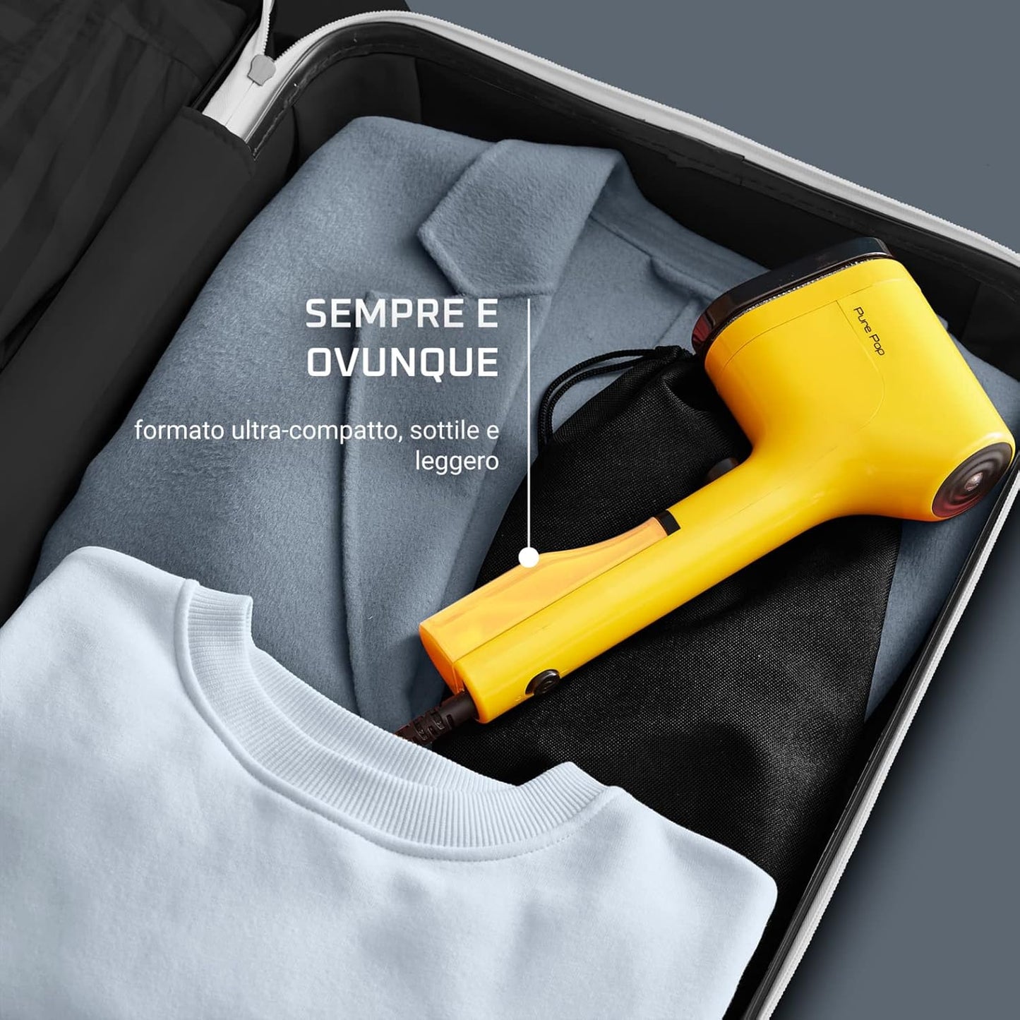 Pure Pop DR2026 Dampfbürste für unterwegs, Gelb