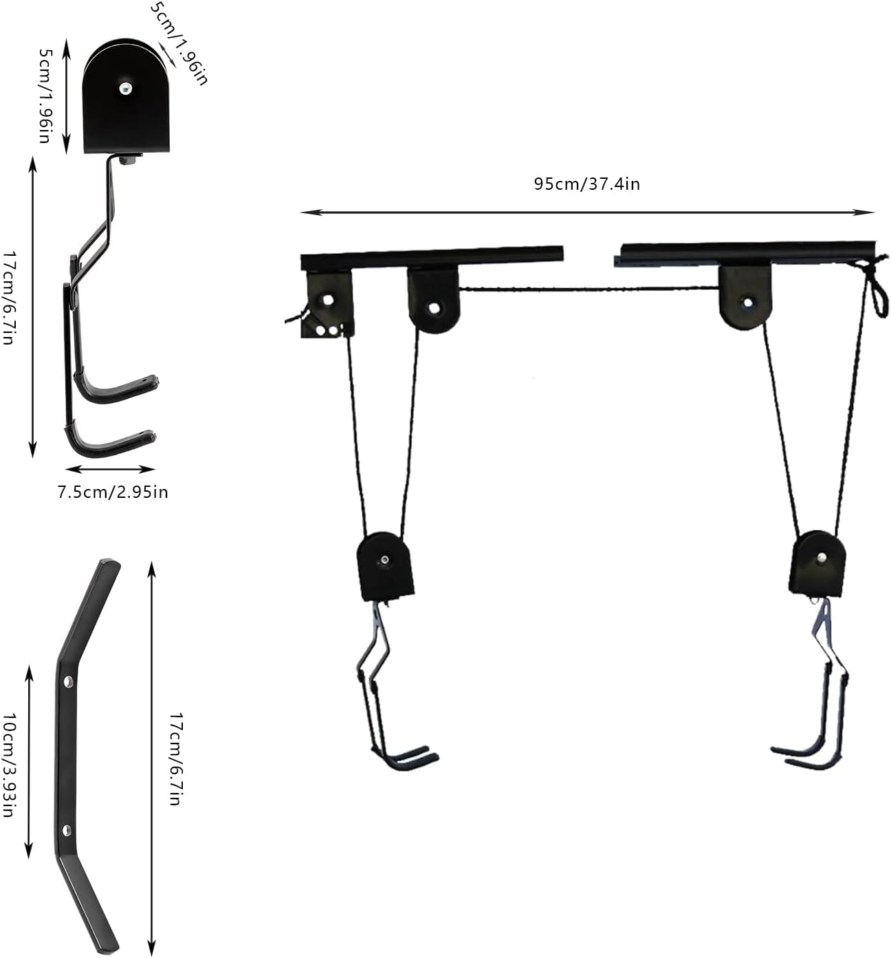 Fahrrad Deckenlift mit Flaschenzug bis 60 kg