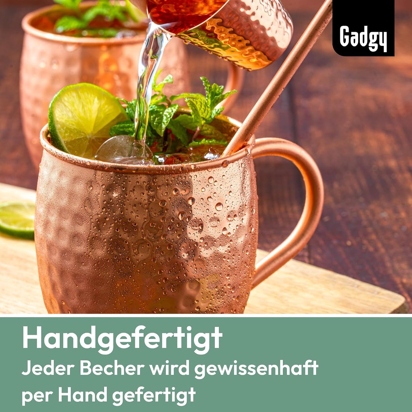 Moscow Mule Becher Set, Rich Copper