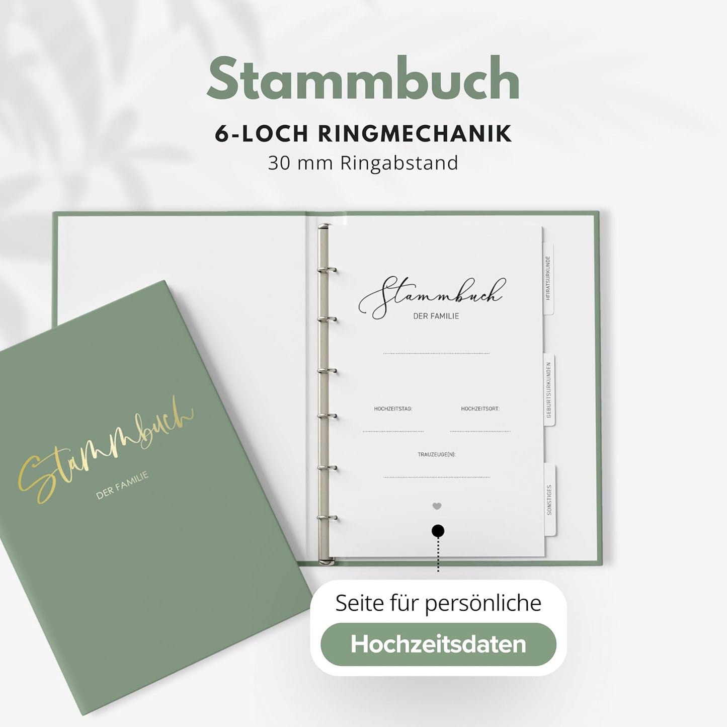 Familienstammbuch mit Register, 16x21 cm