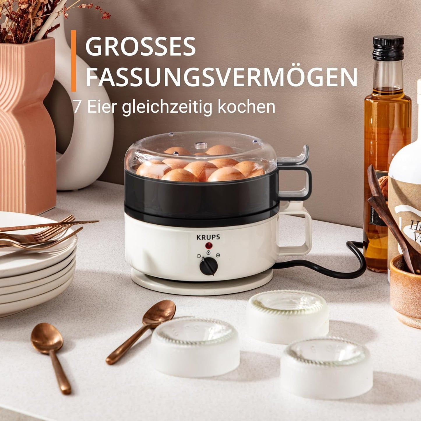 Ovomat Super Eierkocher mit Warmhaltefunktion, Weiss/Schwarz