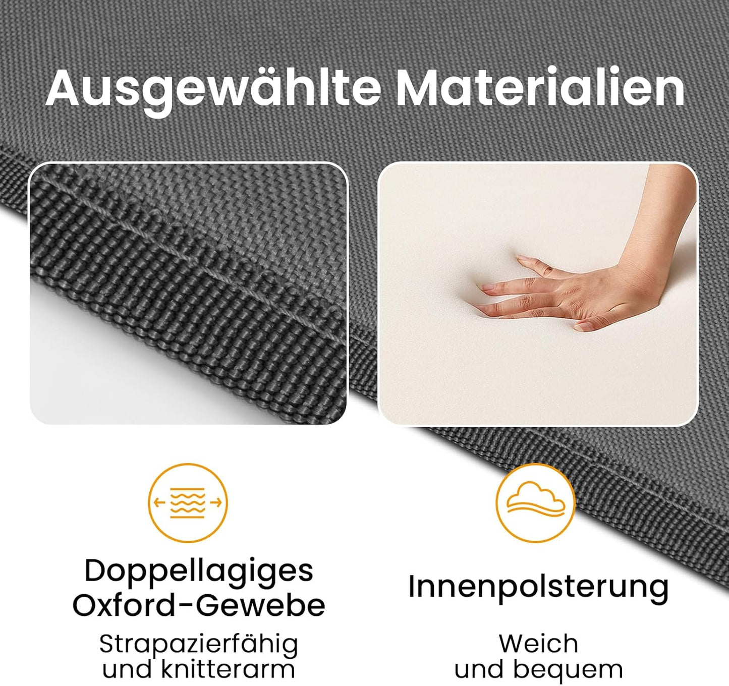Strandmatte mit verstellbarer Rückenlehne, 1 Dunkelgrau