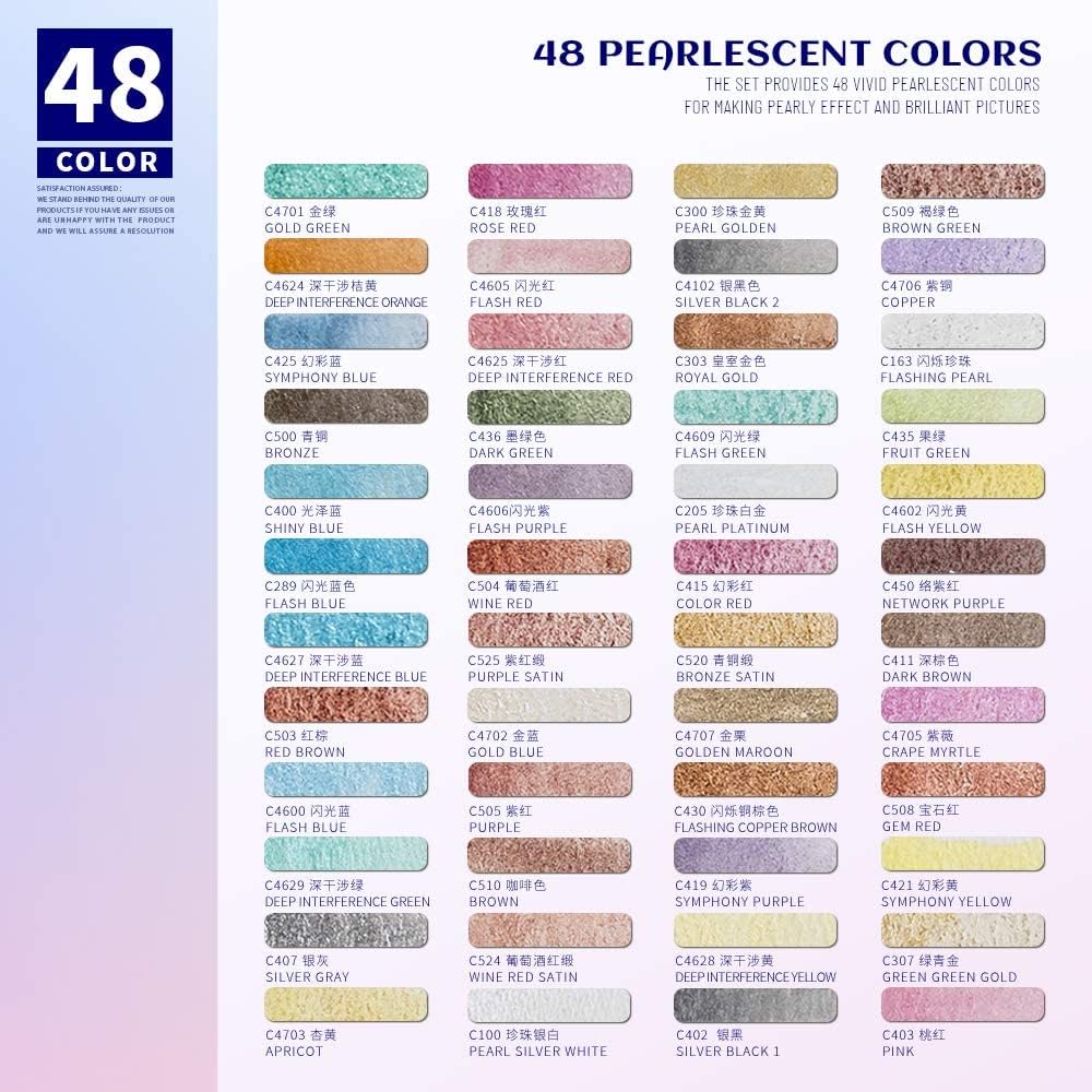 Aquarellfarben-Set Perlglanz, 48 Glitzerfarben, 48 Glitzerfarben