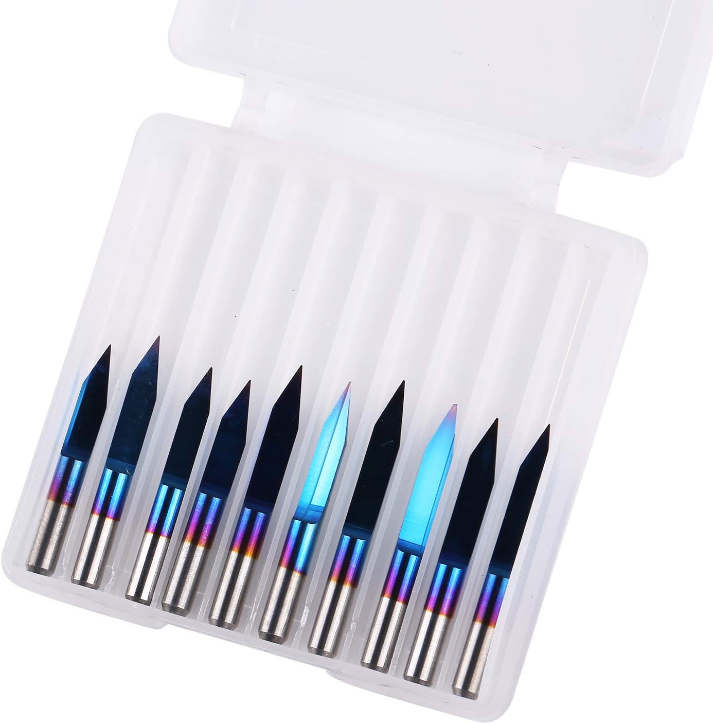 10-teiliges Gravierstichel-Set Nano Blue Coat, 30 Grad 0,1 mm Spitze