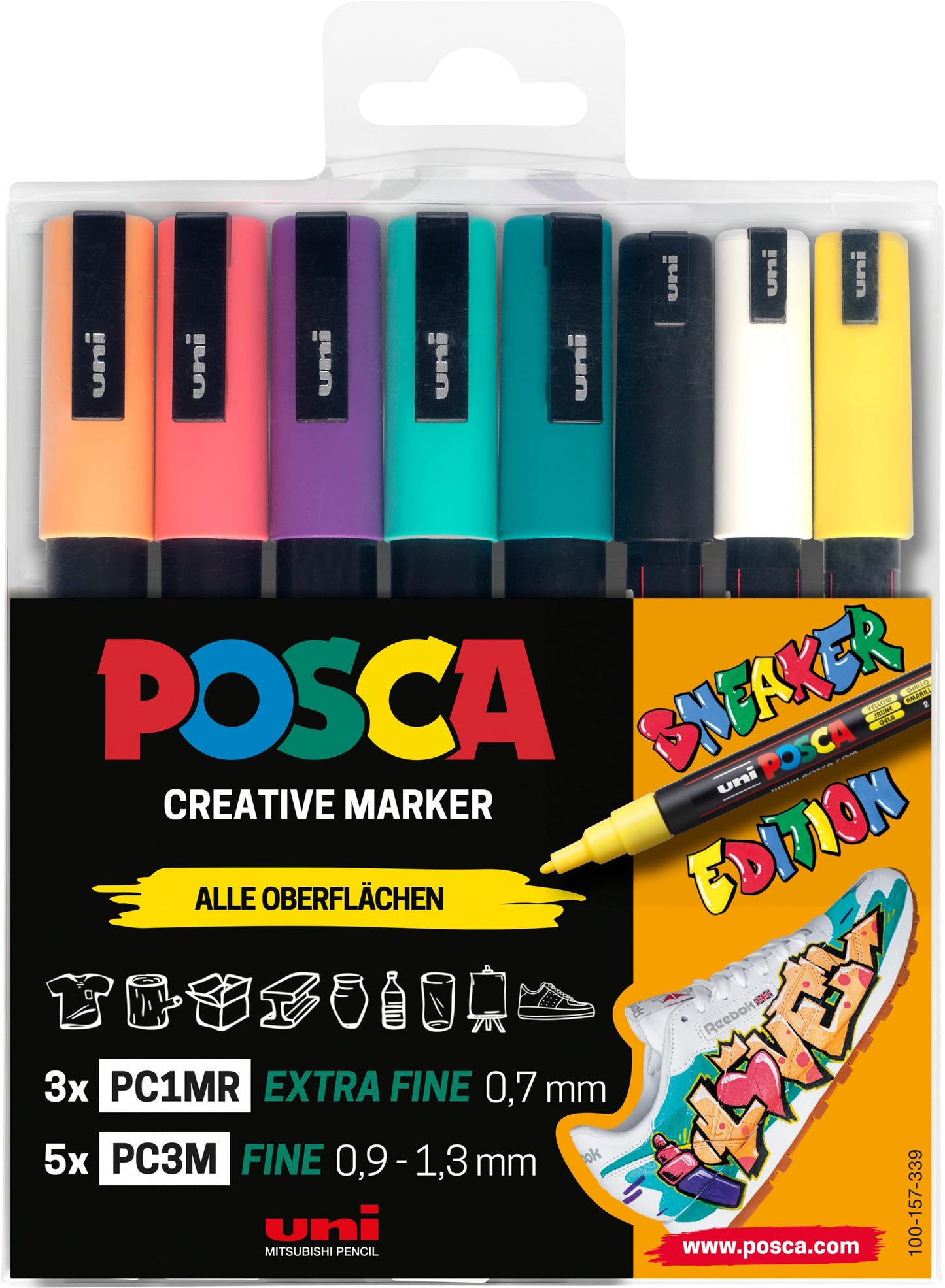 Sneaker Acrylstift, 8er Set Sneaker weiss