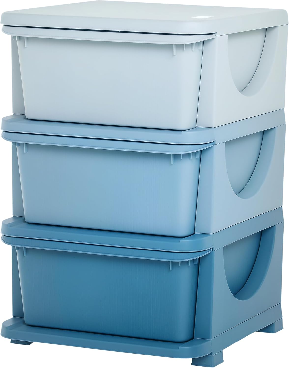 Kinder-Schubladenschrank mit Aufbewahrungsboxen, 37L x 37B x 56,5H cm Blau