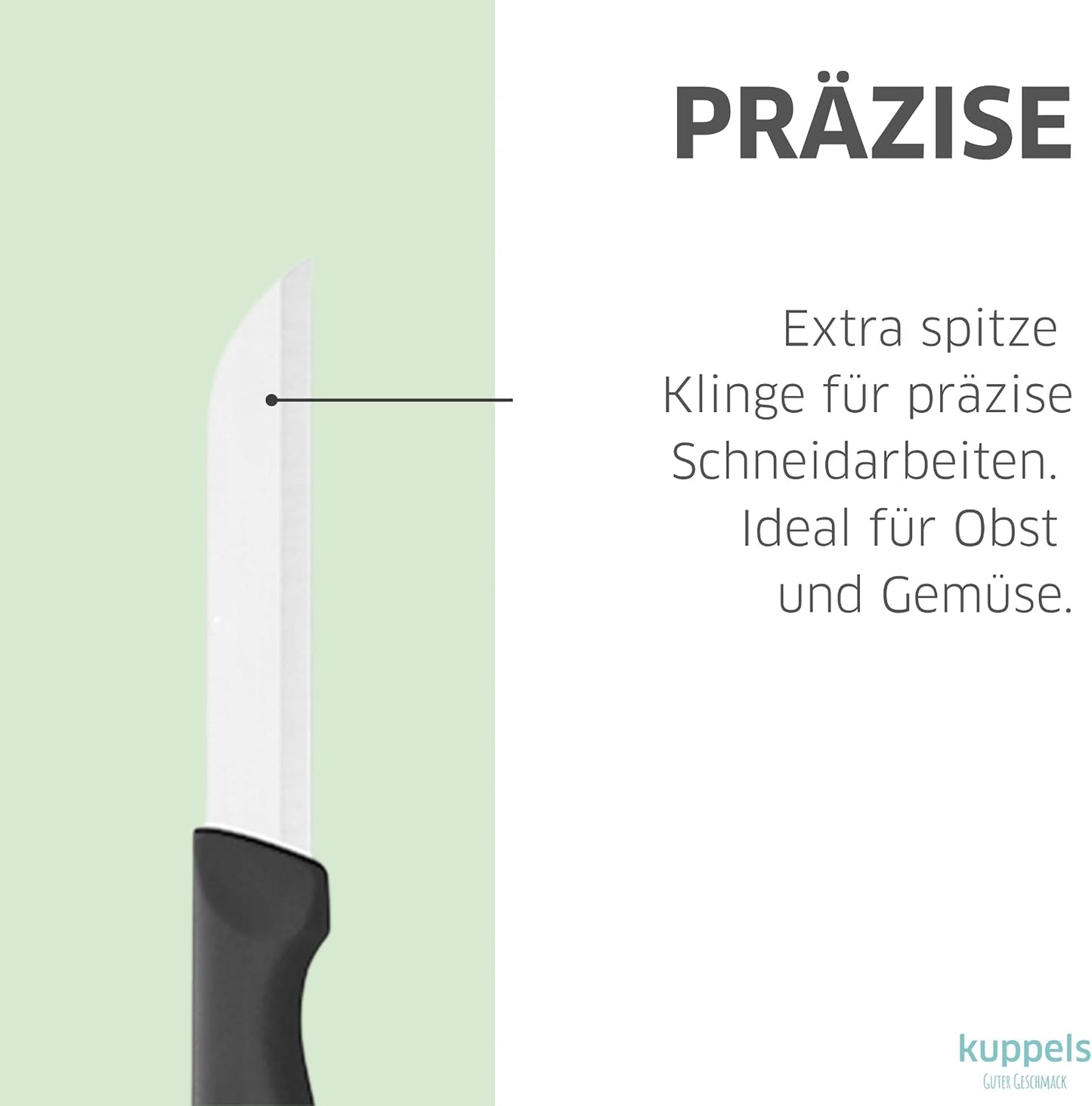 Küchenmesser-Set 9-teilig mit scharfen Klingen, Schwarz Lang