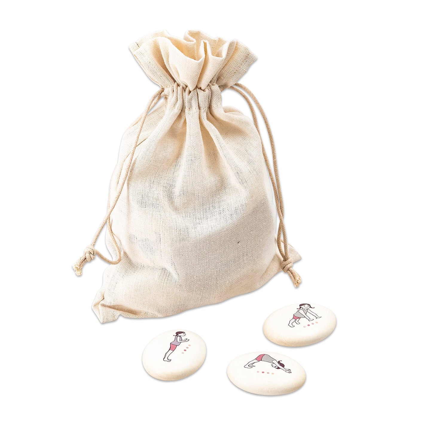 Yogakiesel Set - Asanas & Sonnengruss, Mehrfarbig