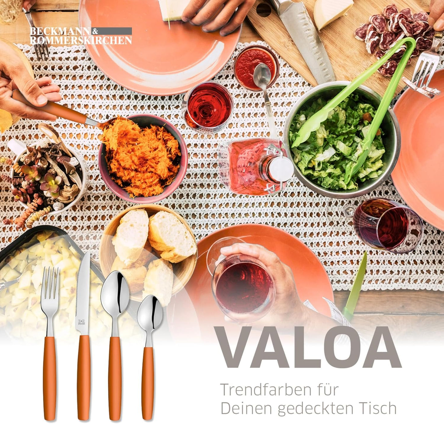 16-teiliges Besteck-Set Valoa für 4 Personen, Orange