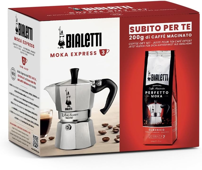 Espressokocher für 3 Tassen, 3 Tassen + Perfetto Moka
