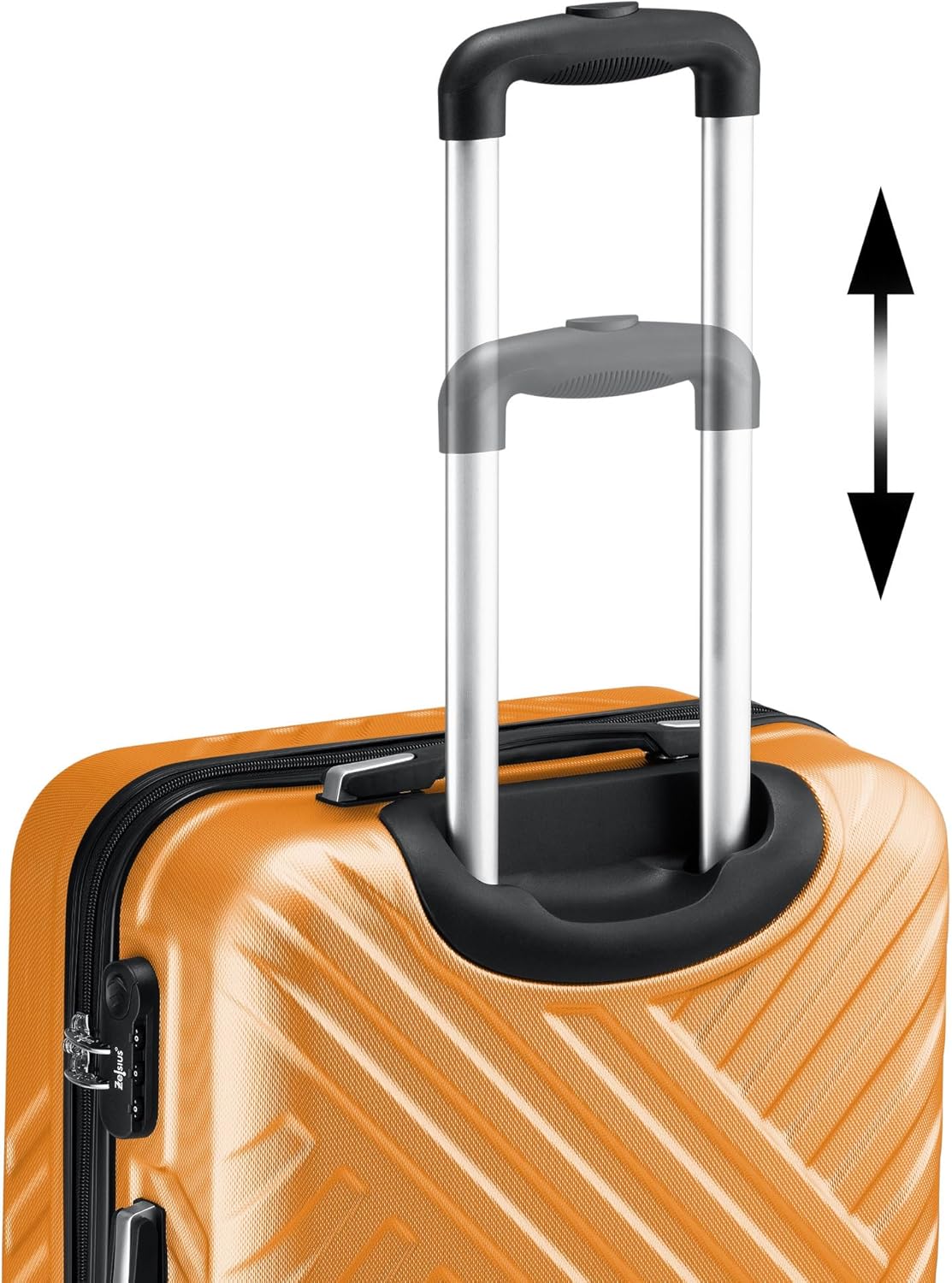 3-teiliges Hartschalenkoffer-Set mit Zahlenschloss, Orange