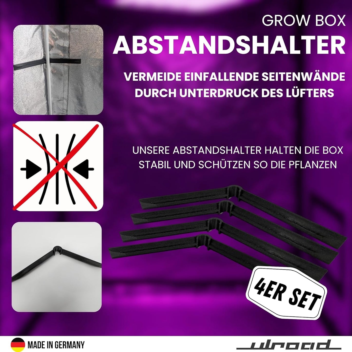 4er-Set Ersatzstangen für Growbox