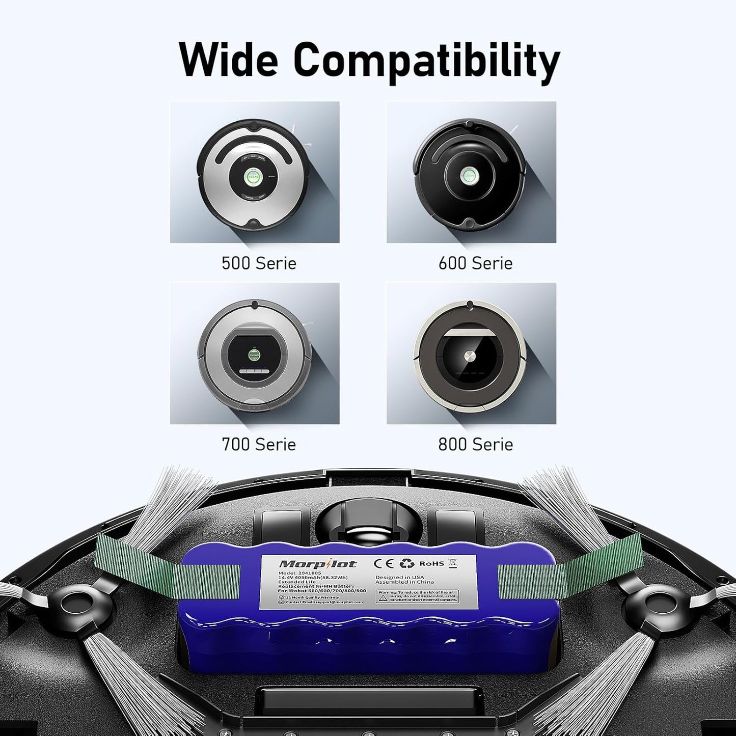 Ersatzakku für iRobot Roomba 500er-, 600er-, 700er- & 800er-Serie, Blau