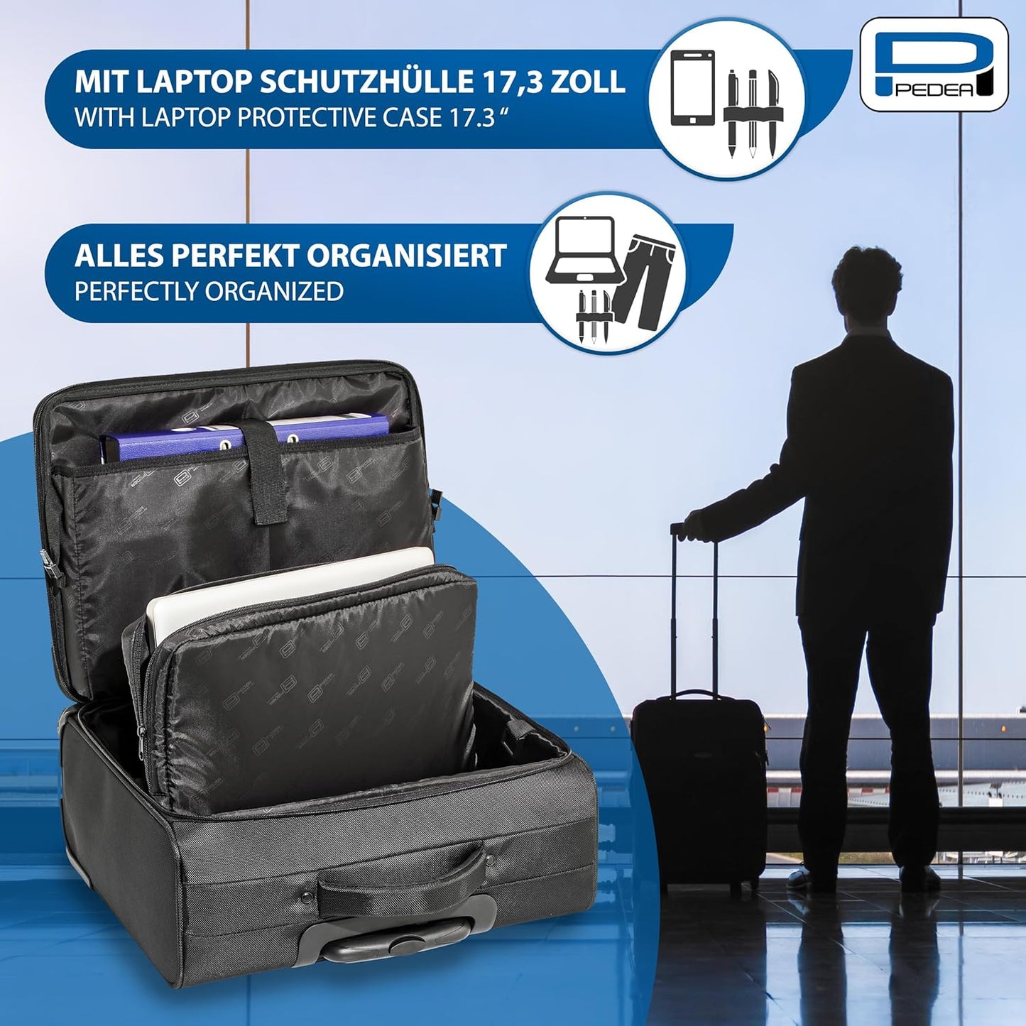 Laptop-Rollkoffer, Trolley Premium Plus