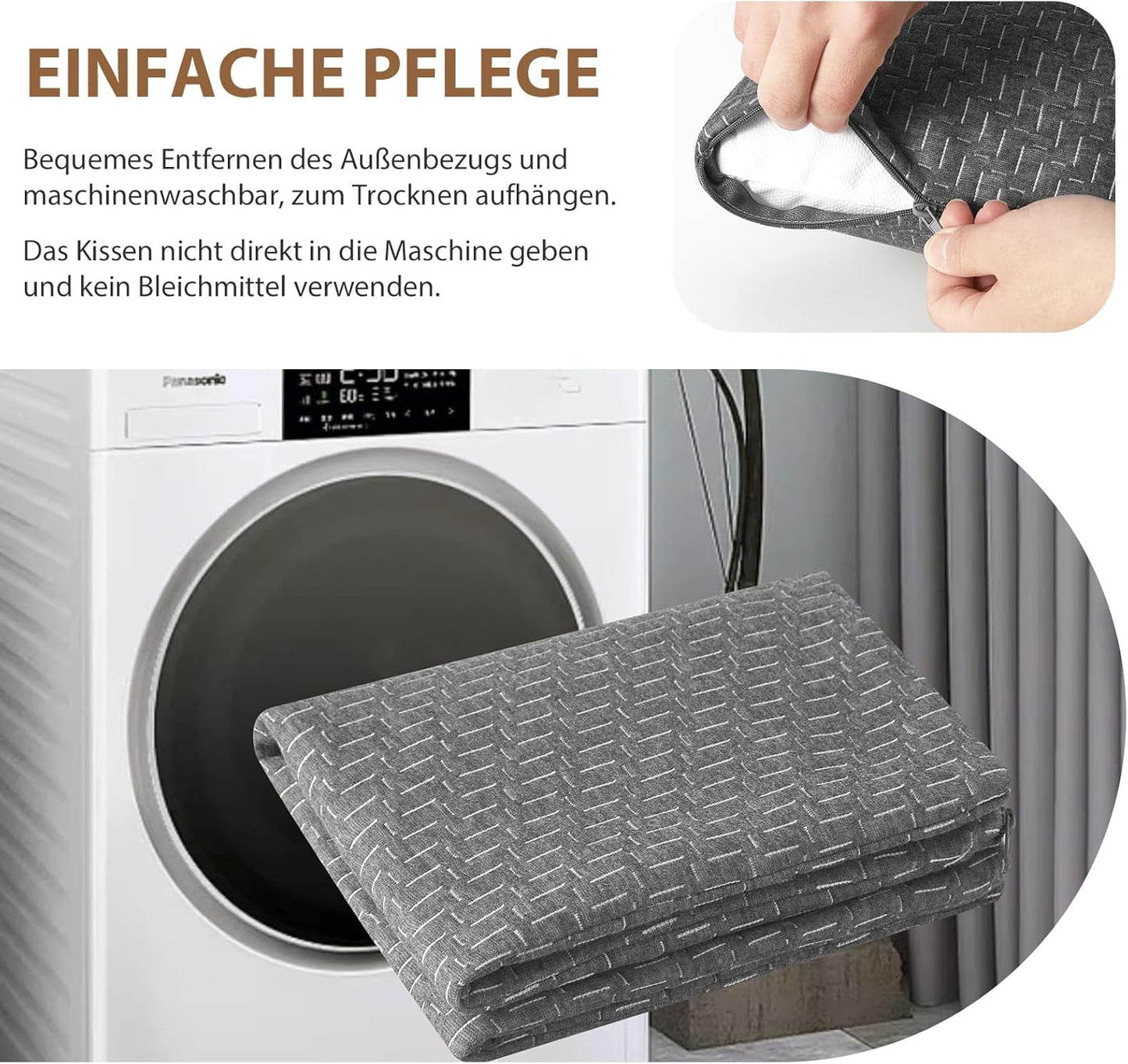 Reisekissen mit Packsack, Grau Large