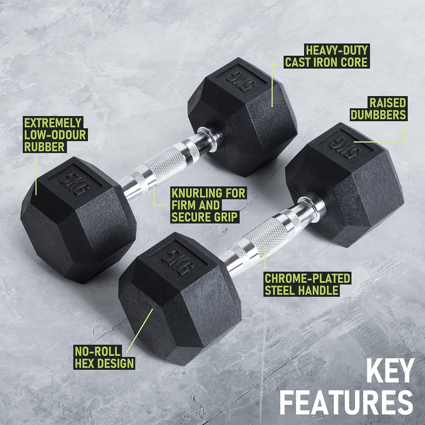 Hexagon Kurzhantel Set, 2 x10 kg, Paar