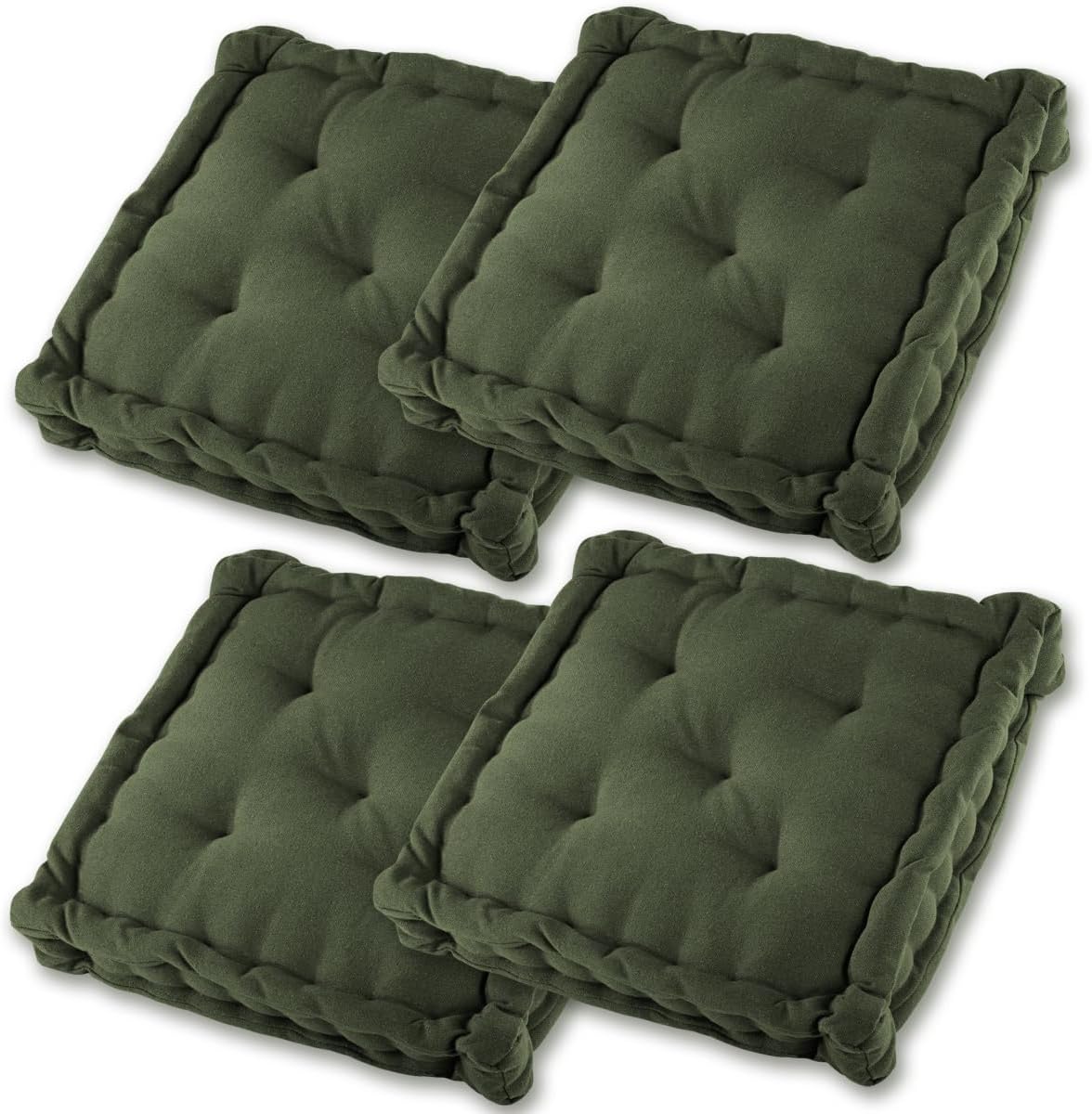 4er-Set Sitzkissen, 4 Stück (1er Pack) Khaki