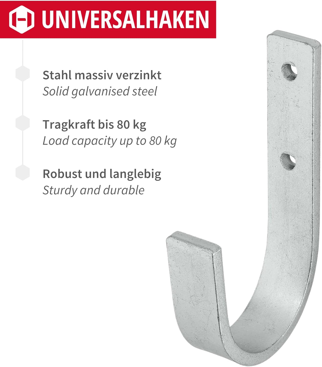 Universal Wandhaken-Set, 10 Stück, 10 30 x 90 mm