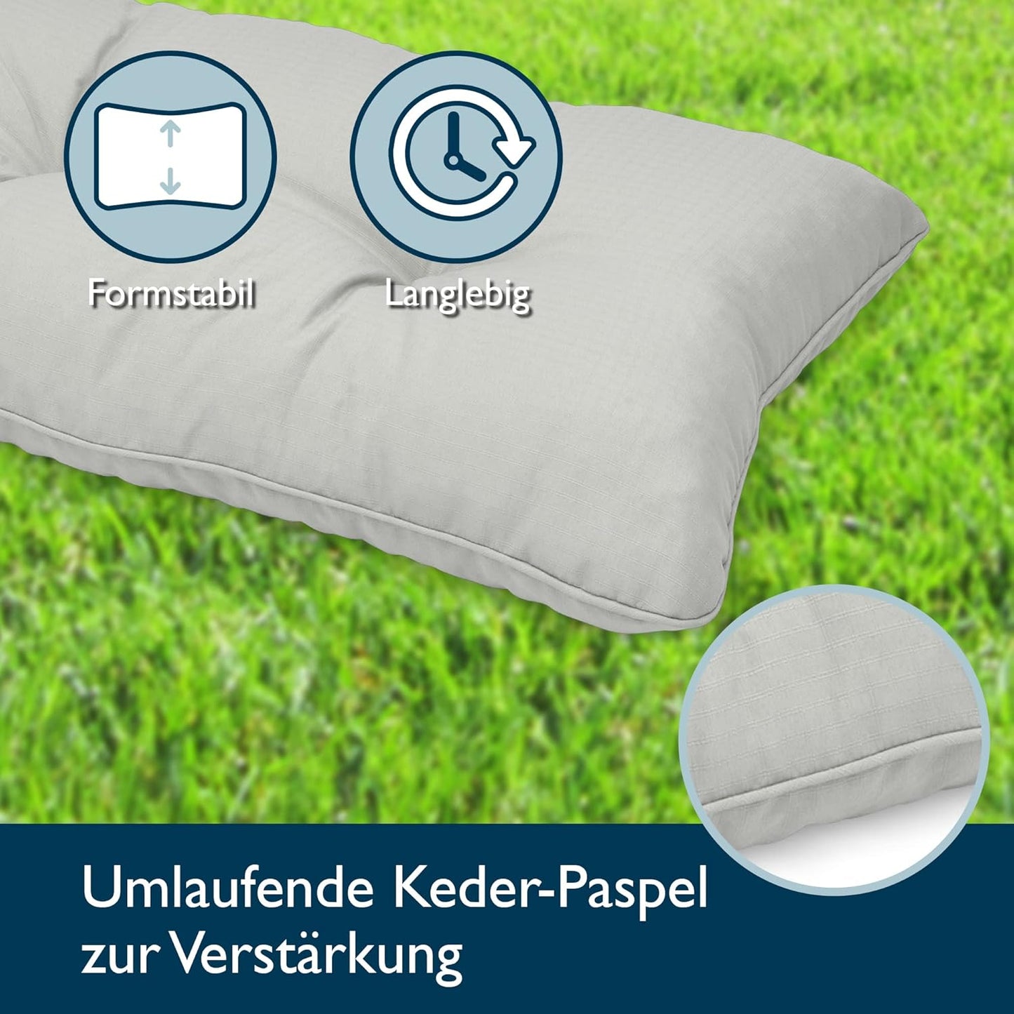 2er-Set Lounge-Auflagen-Set, Hellgrau 2er Set (40x40 & 50x40)