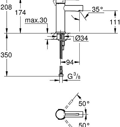 Essence - Einhand-Waschtischarmatur, Standard Glatter Körper