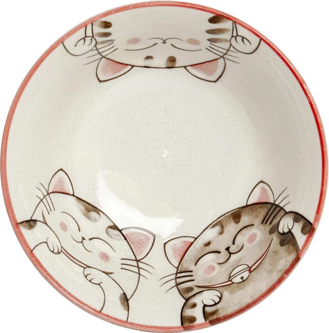 Tokio Japan Dessertschalen mit Katzendesign, 2 Stück, 2x Three Cats 15x7cm 500ml Bluepink