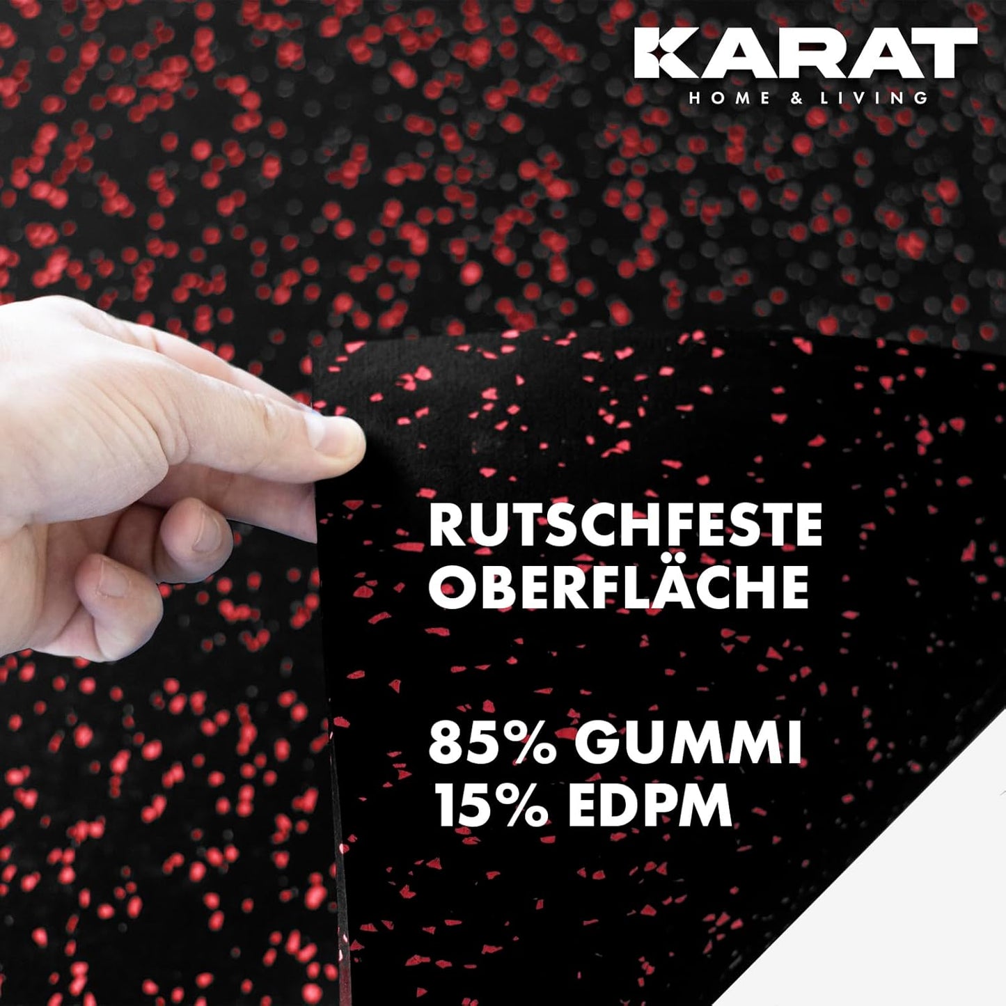 Bodenschutzmatte für Fitnessgeräte, Weiss-Schwarz 400L x 100B x 0.6D cm