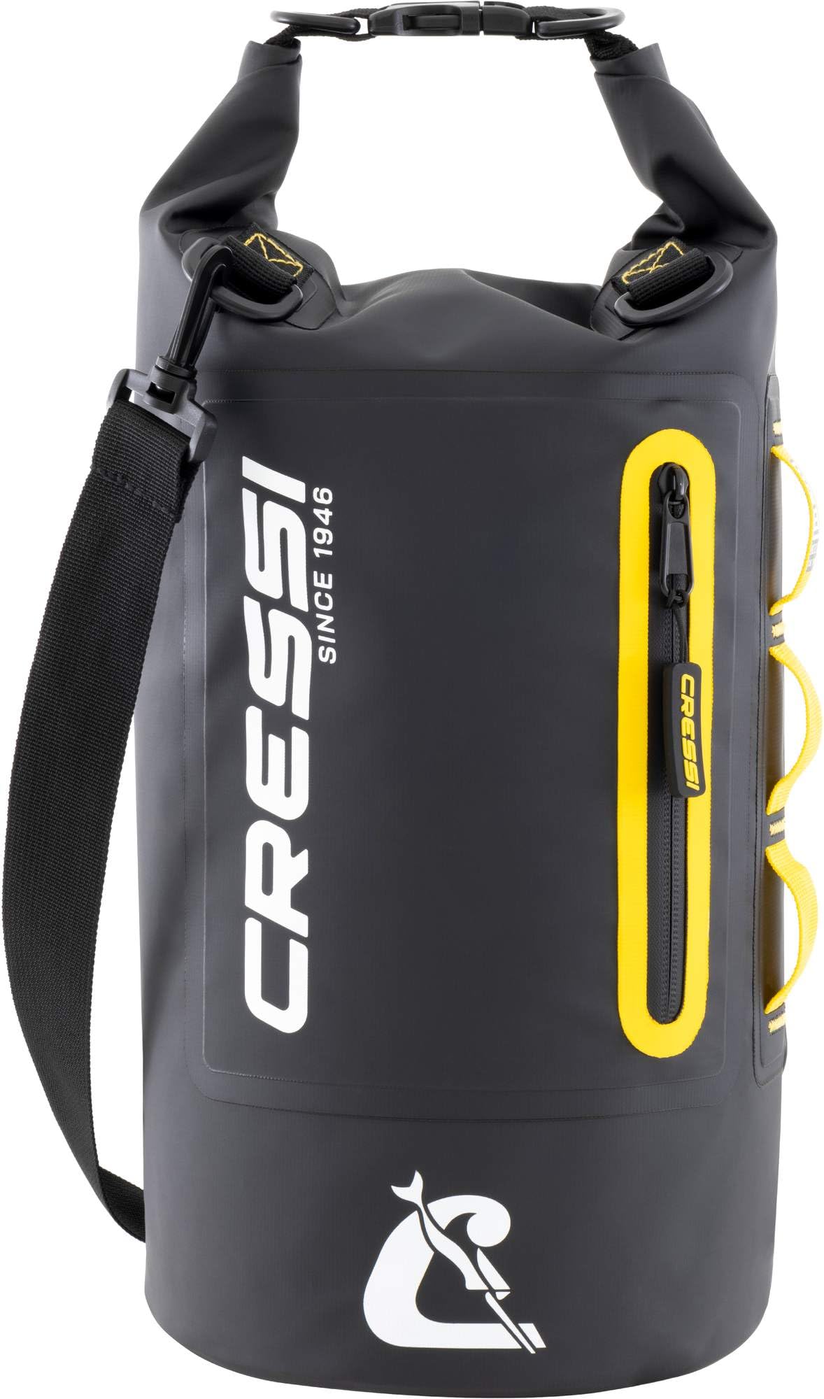 Ocelot Dry Bag für Wassersport, Schwarz/Gelb 10 L