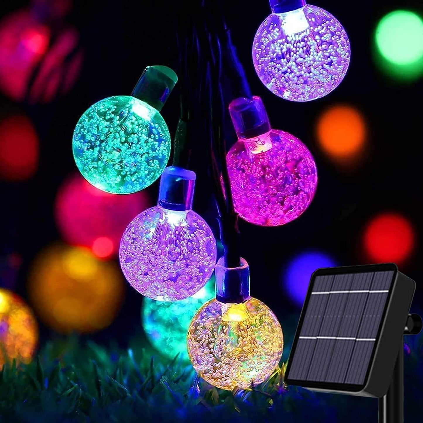 Solar-Lichterkette, Bunt