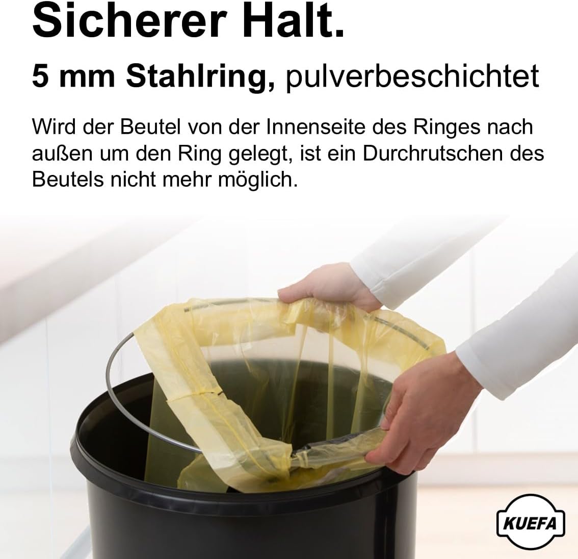Müllsackständer mit Klemm-Ring, Hellgrau