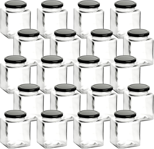 20er-Set Vorratsgläser, 500 ml, Schwarz-500ml 20 Stück