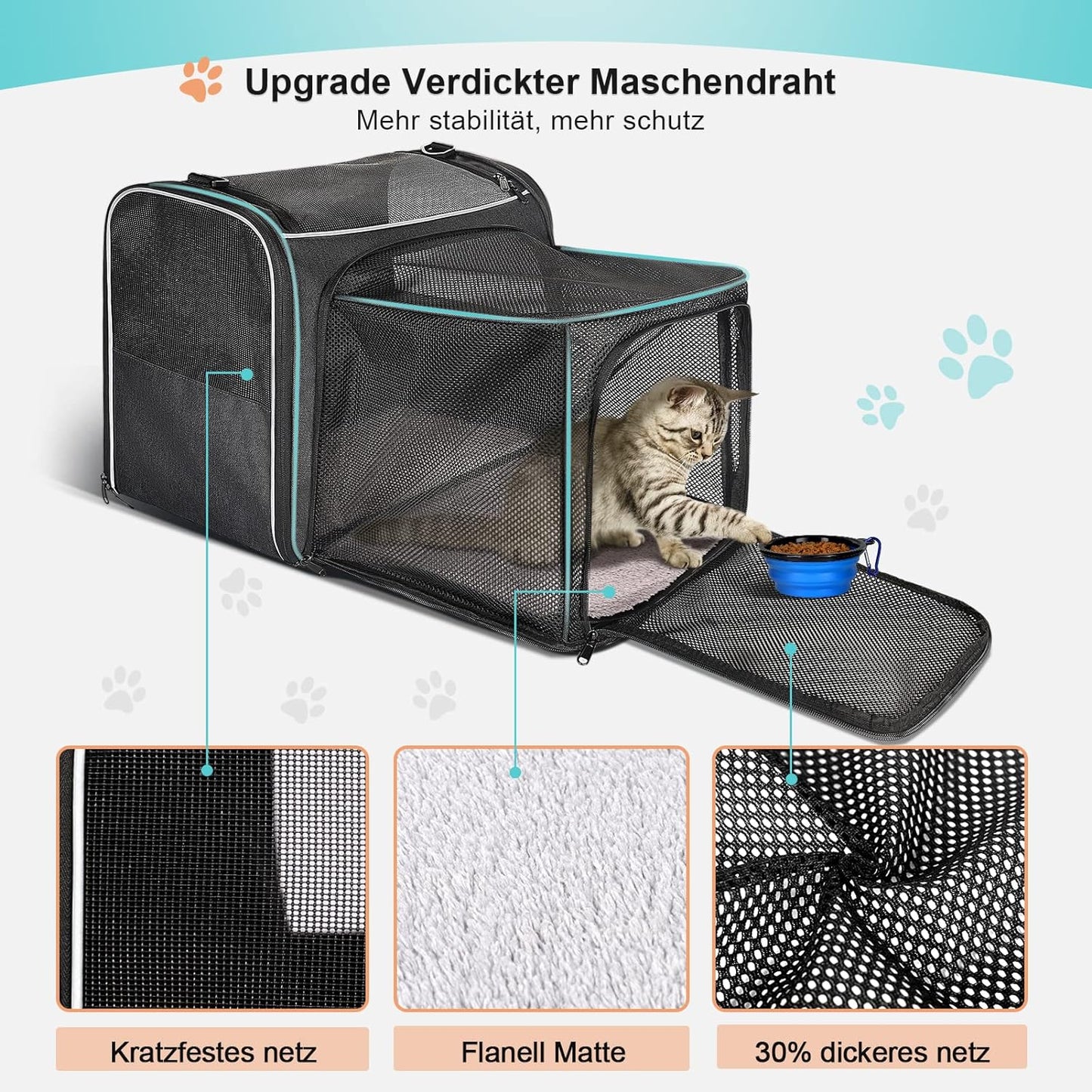 Transportbox, L 45 x B 33 x H 36 cm, Dunkel Grau-Erweiterbare