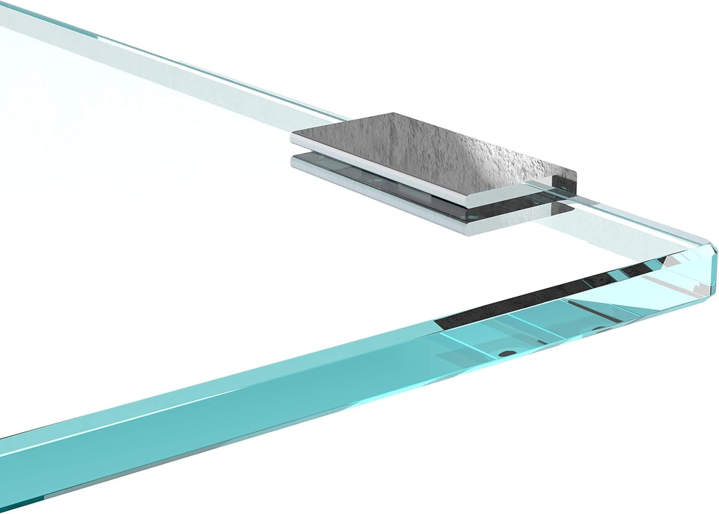 Glasregal Wandregal mit Halterung (50x15 cm), 50x15cm Klarglas + Halterung F - Chrom Glanz Optik