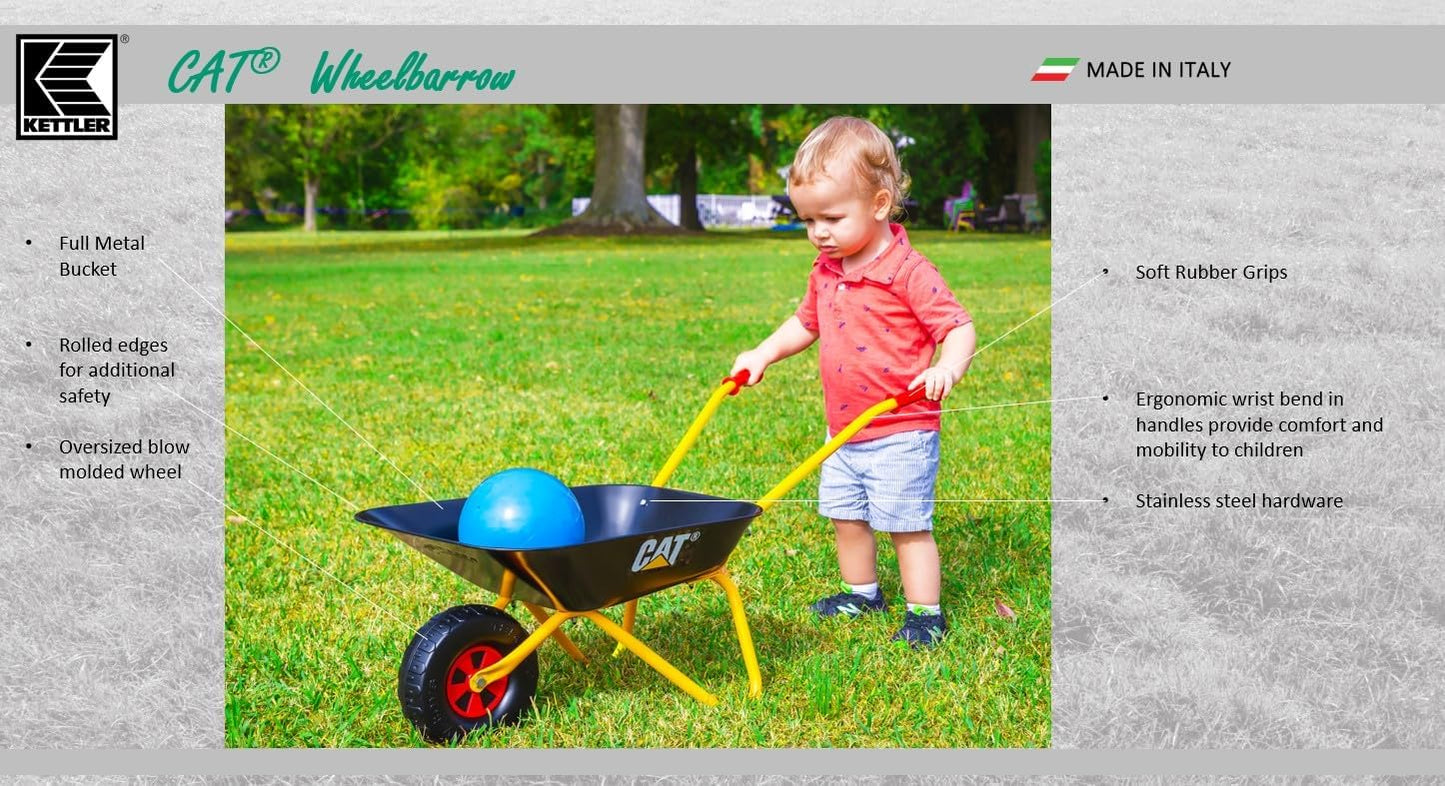 Kinderschubkarre, Schwarz (Cat) Metallschüssel