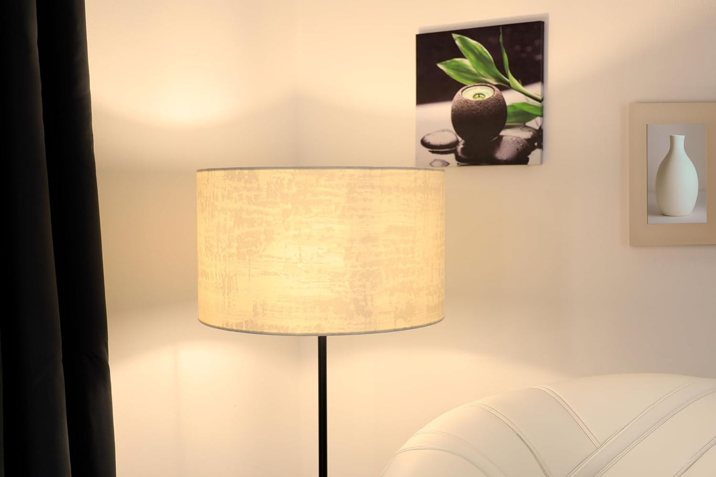 Lampenschirm im Vintage Look, Ø 42cm Arktisweiss