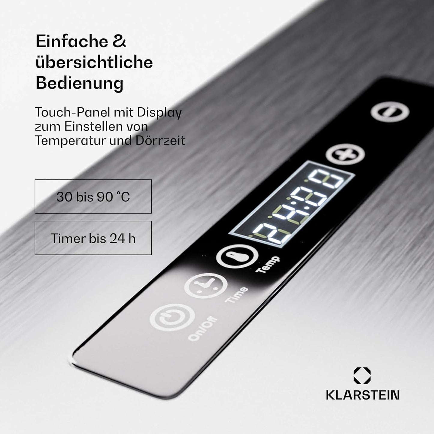Dörrgerät mit 16 Tabletts & Timer, 16 Tabletts Edelstahl_stahl
