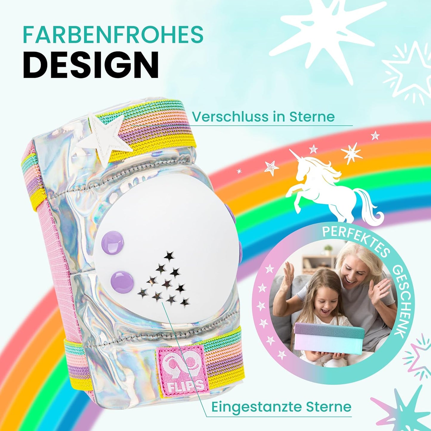 6-teiliges Inliner-Schoner-Set für Kinder, XS - 3-8 Jahre MAGIC SILVER