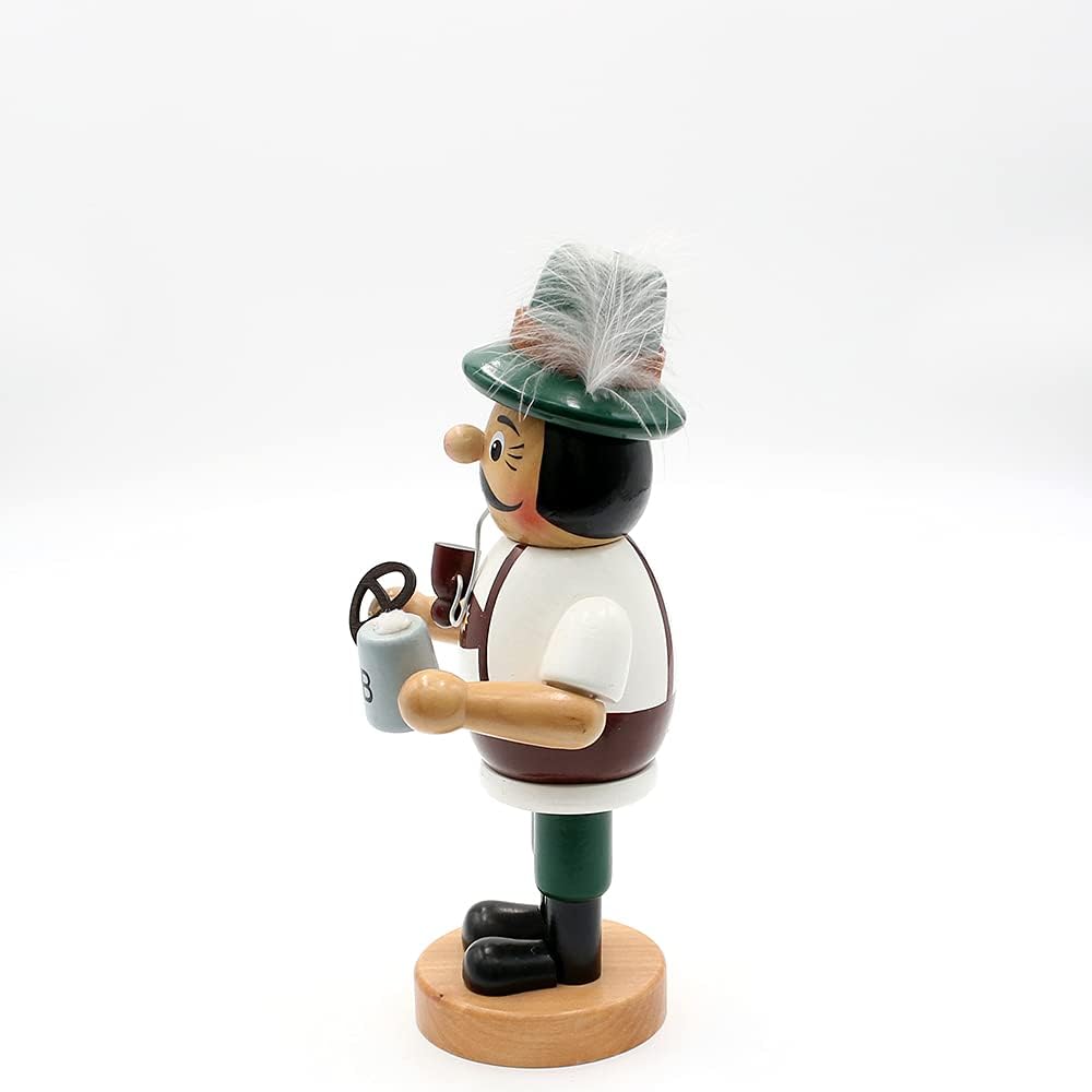 Lustiger Räuchermann "Bayer mit Brezel und Bier", 16 cm