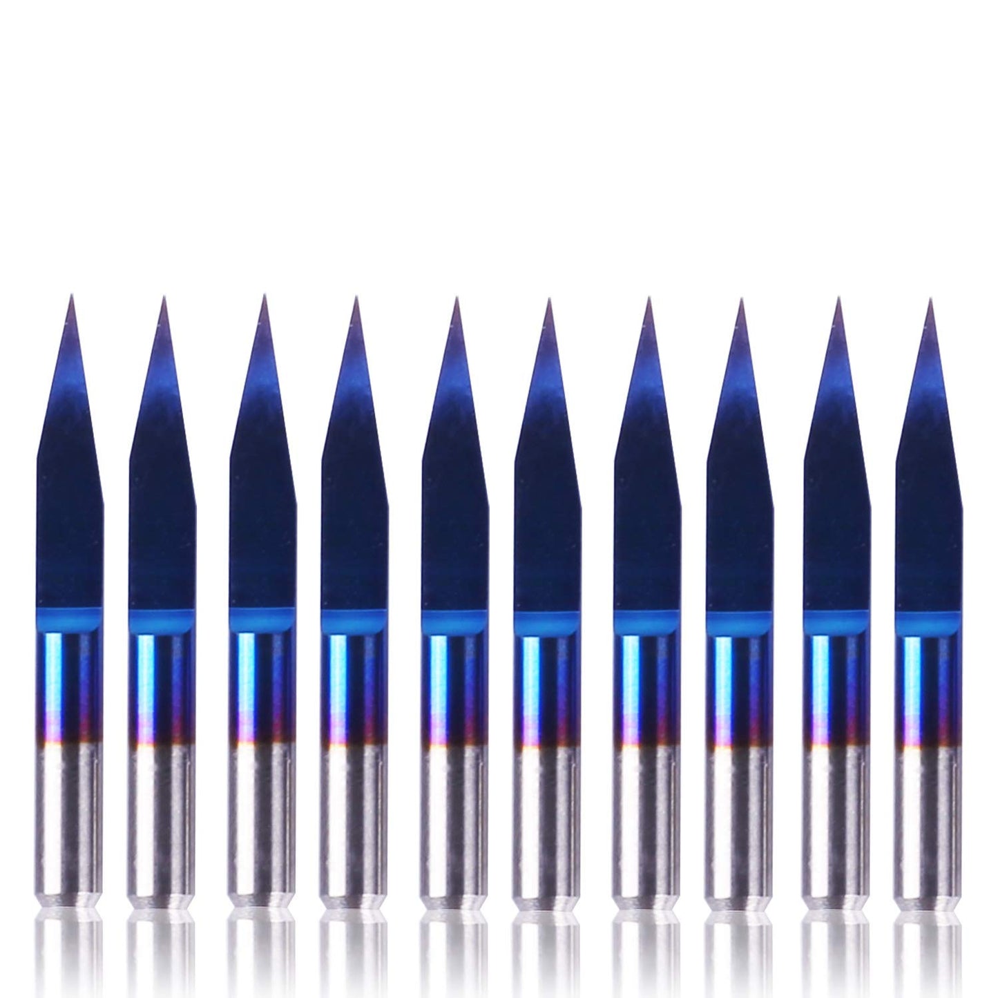 Nano Blue Coat CNC Fräser-Set, 20 Grad 0,1 mm Spitze