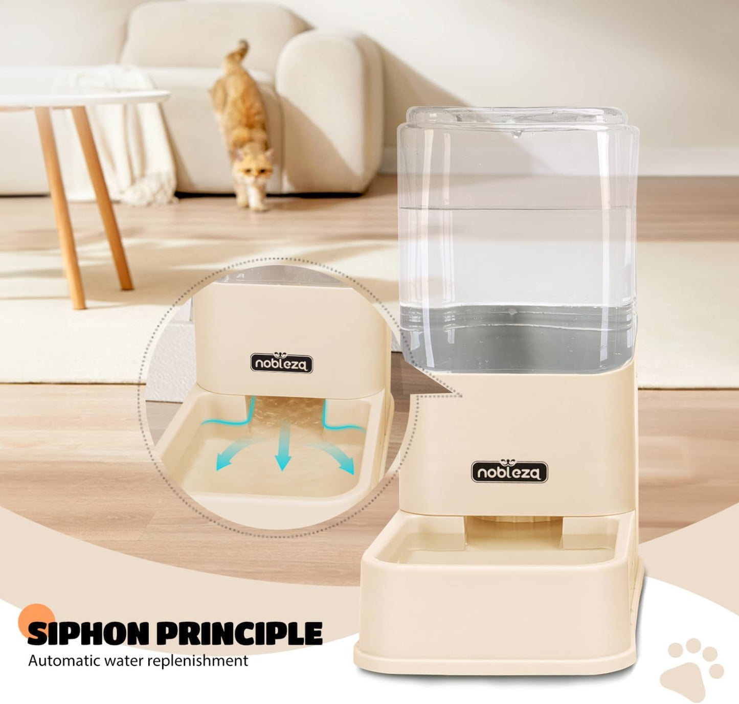 Automatischer Futter- und Wasserspender, Weiss
