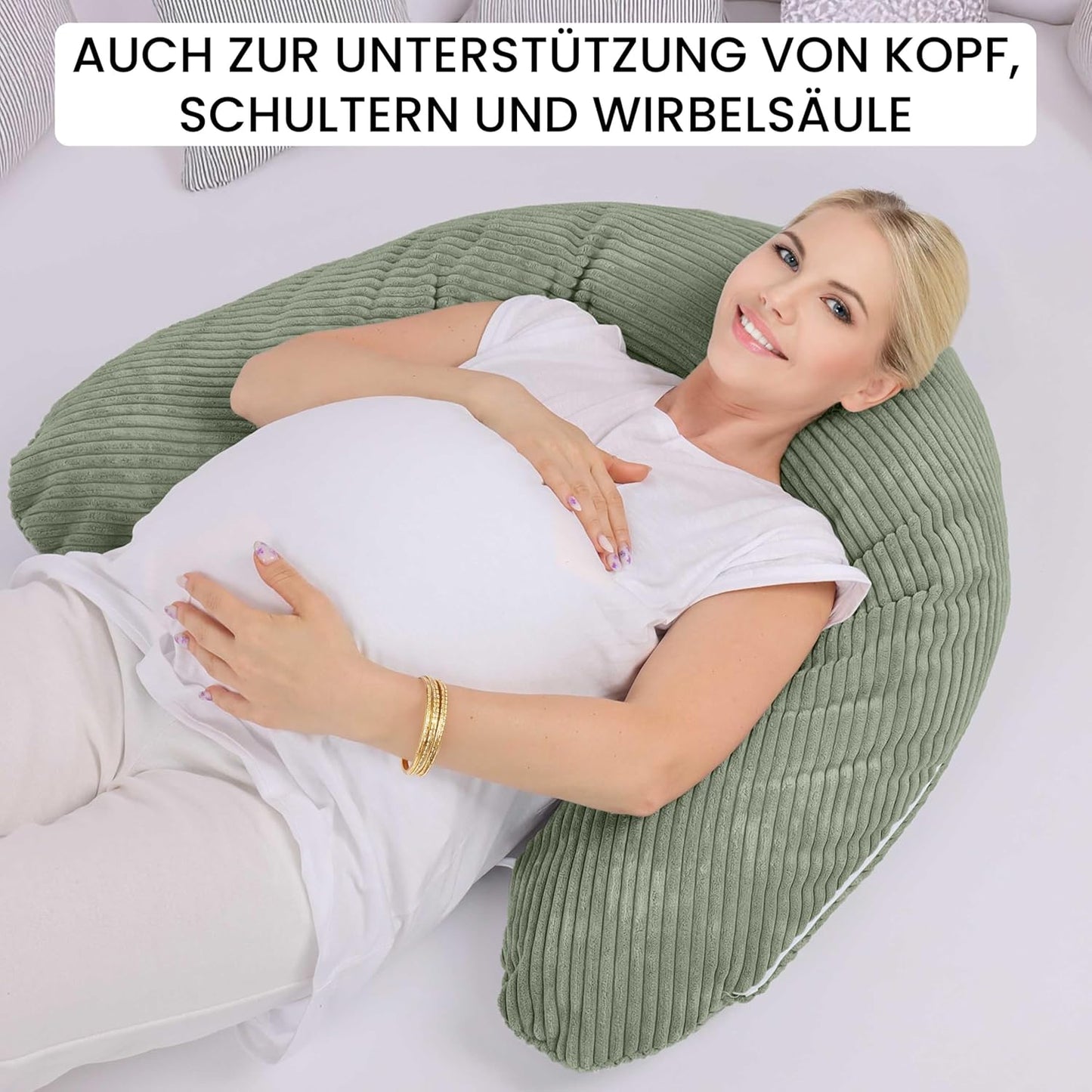 Still- und Schwangerschaftskissen XXL (170 cm), Blattpoesie Stillkissen 170 cm