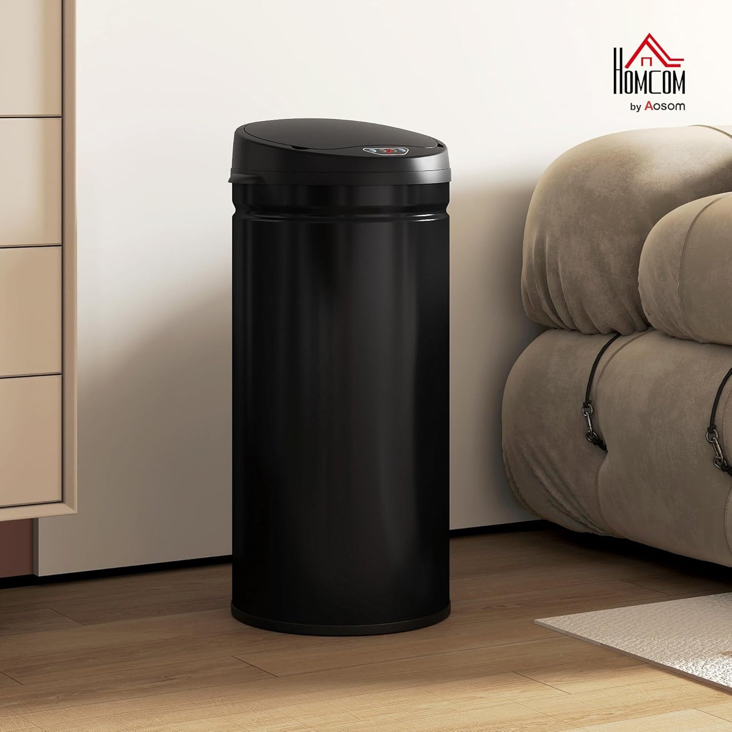 Automatischer Mülleimer mit Bewegungssensor, 42 L Schwarz