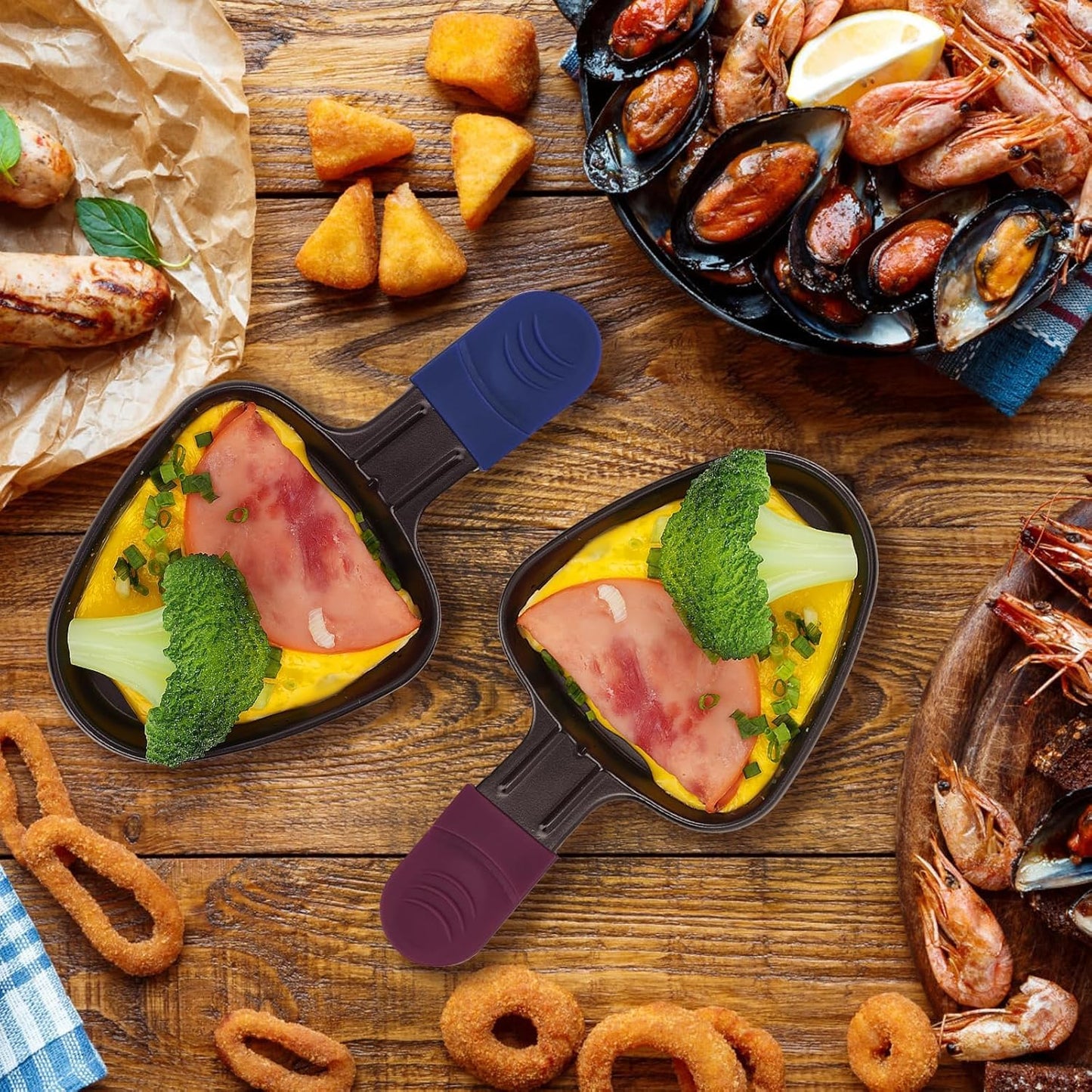 8-teiliges Raclette-Pfannen-Set, 8ps Multicolor