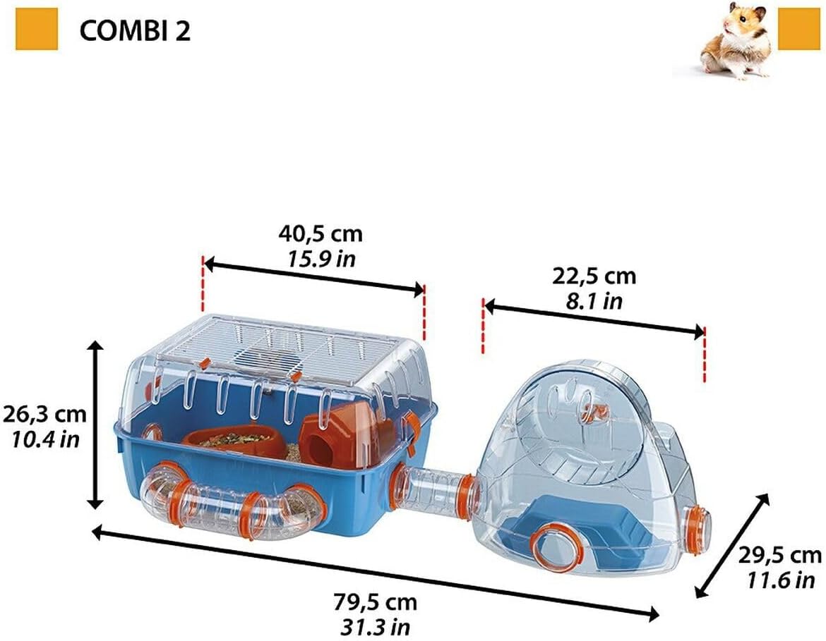 Hamsterkäfig COMBI 2 mit Zubehör, Classic