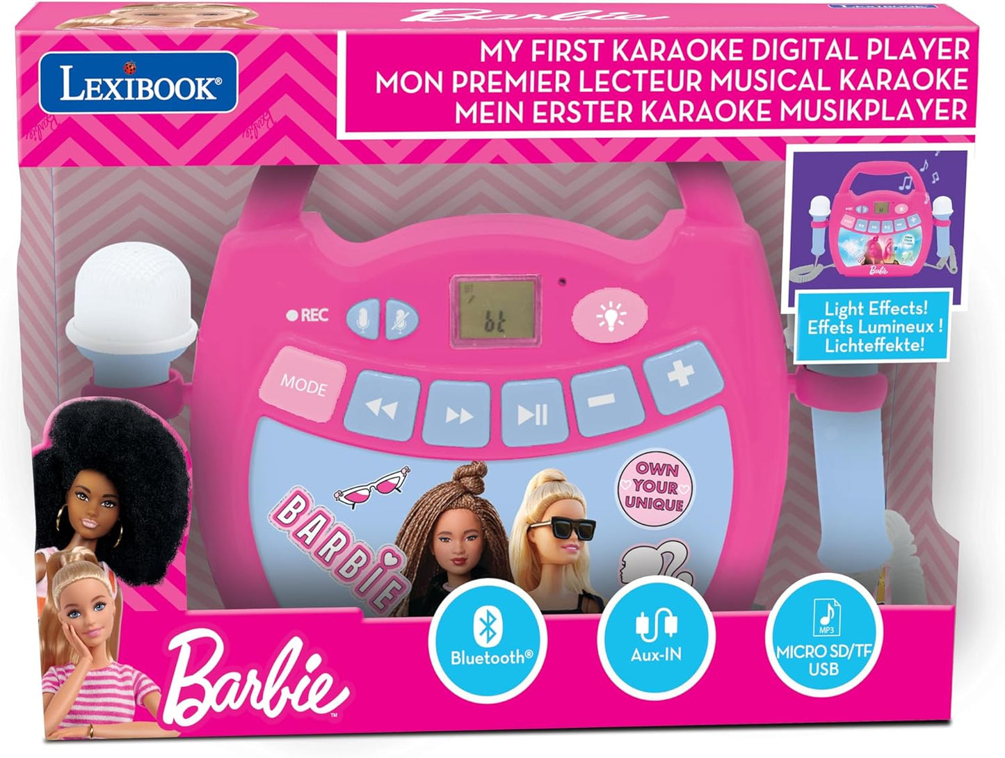 Light Bluetooth-Lautsprecher mit Lichtern und Mikrofonen, Barbie